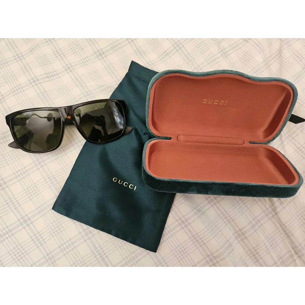 Gucci GG0010SA 003 Havana Square Wayfarer Sunglasses NEW